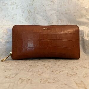 Ralph Lauren Leather Croc large wallet